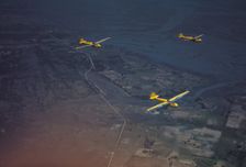Marine Corps gliders in flight out of Parris Island, S.C., 1942. Creator: Alfred T Palmer