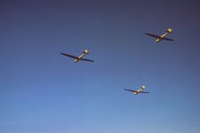 Marine Corps gliders in flight out of Parris Island, S.C., 1942. Creator: Alfred T Palmer