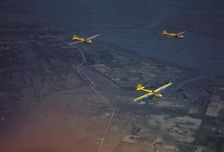 Marine Corps gliders in flight out of Parris Island, S.C., 1942. Creator: Alfred T Palmer