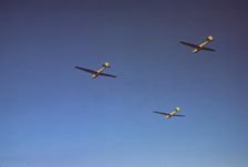 Marine Corps gliders in flight out of Parris Island, S.C., 1942. Creator: Alfred T Palmer