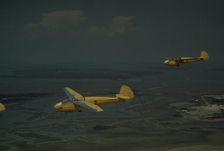 Marine Corps gliders in flight out of Parris Island, S.C., 1942. Creator: Alfred T Palmer