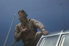 Marine Corps lieutenant studying glider piloting at Page Field, Parris Island, S.C., 1942. Creator: Alfred T Palmer