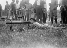 Marine Corps Rifle Range, Lewis Machine Gun Tests, 1917. Creator: Harris & Ewing