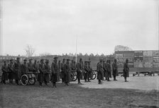 Marine Corps, U.S.N. Machine Gun Unit Demonstration at Ball Park, 1917. Creator: Harris & Ewing