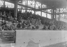 Marine Corps, U.S.N. Machine Gun Unit Demonstration at Ball Park, 1917. Creator: Harris & Ewing