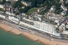Marine Court flats and the Royal Victoria Hotel, St Leonards, East Sussex, 2016. Creator: Damian Grady