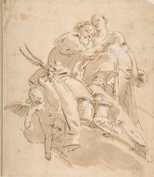 Marine Deity with Attendant Female Figure, ca. 1716-1770. Creator: Giovanni Battista Tiepolo