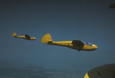 Marine gliders being towed from Page Field, Parris Island, S.C., 1942. Creator: Alfred T Palmer
