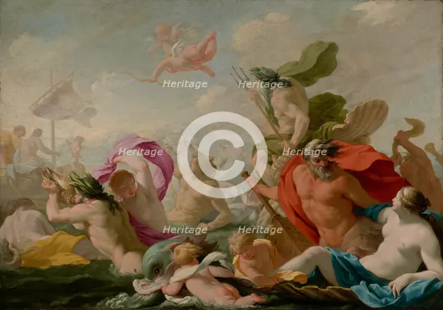 Marine Gods Paying Homage to Love, about 1636-1638. Creator: Eustache Le Sueur.