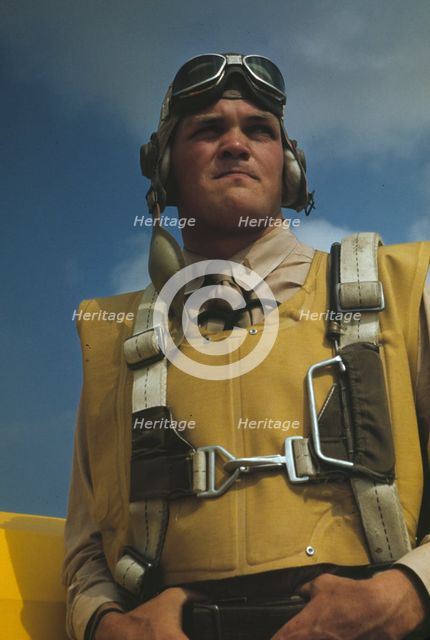 Marine lieutenant, glider pilot in training at Page Field, Parris Island, S.C., 1942. Creator: Alfred T Palmer.