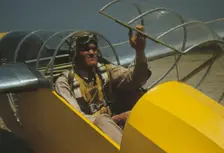 Marine lieutenant, glider pilot in training, at Page Field, Parris Island, S.C., 1942. Creator: Alfred T Palmer