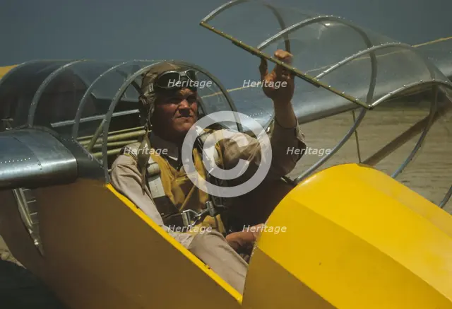 Marine lieutenant, glider pilot in training, at Page Field, Parris Island, S.C., 1942. Creator: Alfred T Palmer.