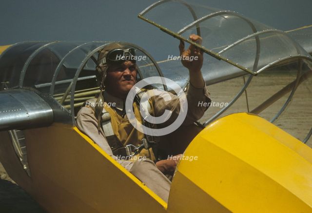 Marine lieutenant, glider pilot in training, at Page Field, Parris Island, S.C., 1942. Creator: Alfred T Palmer.