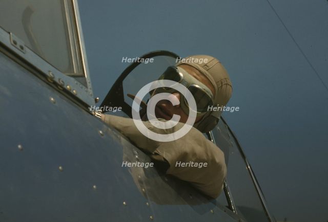 Marine lieutenant, glider pilot in training at Page Field, Parris Island, S.C., 1942. Creator: Alfred T Palmer.