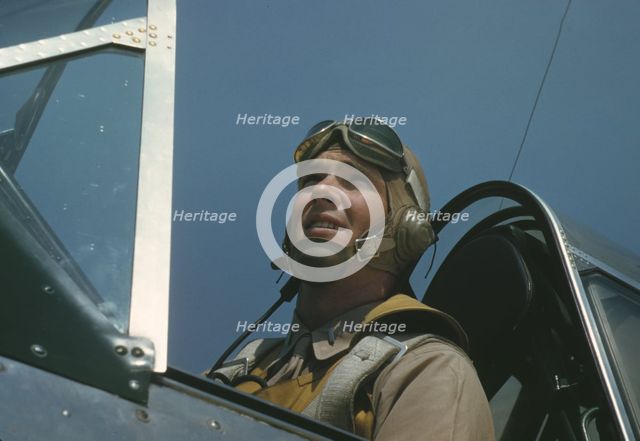 Marine Lieutenant, glider pilot in training at Page Field, Parris Island, S.C., 1942. Creator: Alfred T Palmer.