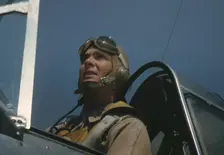 Marine lieutenant, glider pilot in training at Page Field, Parris Island, S.C., 1942. Creator: Alfred T Palmer