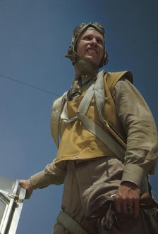 Marine lieutenant, glider pilot in training at Page Field, Parris Island, S.C., 1942. Creator: Alfred T Palmer