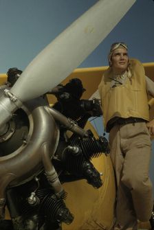 Marine lieutenant, pilot with the power towplane...Page Field, Parris Island, S.C., 1942. Creator: Alfred T Palmer