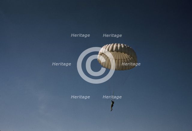 Marine parachuting at Parris Island, S.C., 1942. Creator: Alfred T Palmer.