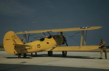 Marine power plane which tows the training gliders at Page Field, Parris Island, S.C., 1942. Creator: Alfred T Palmer