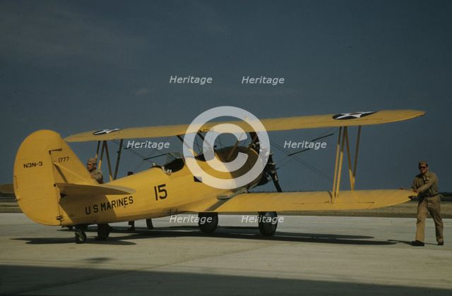 Marine power plane which tows the training gliders at Page Field, Parris Island, S.C., 1942. Creator: Alfred T Palmer.