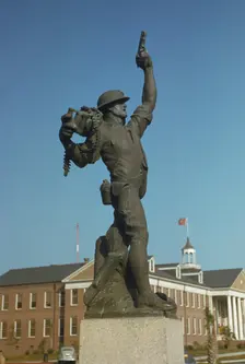 Marine statue at Parris Island, S.C. Statue called "Iron Mike" by recruits. , 1942. Creator: Alfred T Palmer