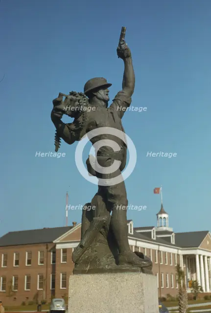 Marine statue at Parris Island, S.C. Statue called "Iron Mike" by recruits. , 1942. Creator: Alfred T Palmer.