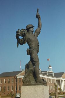Marine statue at Parris Island, S.C. Statue called "Iron Mike" by recruits. , 1942. Creator: Alfred T Palmer