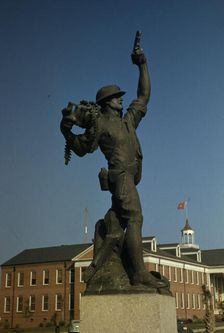 Marine statue at Parris Island, S.C. Statue called "Iron Mike" by recruits. , 1942. Creator: Alfred T Palmer