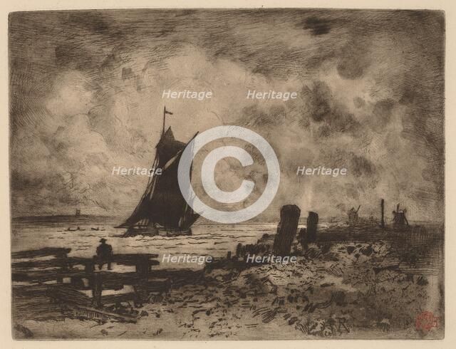 Marine: Souvenir of Medway, 1879. Creator: Felix Hilaire Buhot.