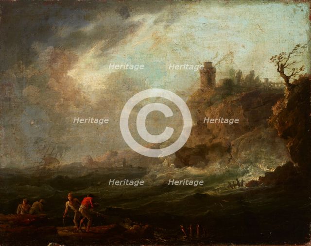 Marine View with a Castle on the Rock, 2nd half of 18th century. Creator: Unknown.