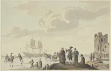 Marine with skaters, 18th century. Creator: Unknown