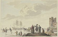 Marine with skaters, 18th century. Creator: Unknown