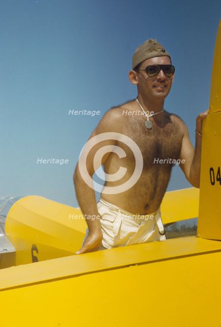 Marine with the gliders at Page Field, Parris Island, S.C., 1942. Creator: Alfred T Palmer.