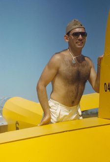Marine with the gliders at Page Field, Parris Island, S.C., 1942. Creator: Alfred T Palmer