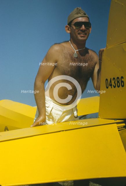Marine with the training gliders at Page Field, Parris Island, S.C., 1942. Creator: Alfred T Palmer.