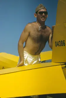 Marine with the training gliders at Page Field, Parris Island, S.C., 1942. Creator: Alfred T Palmer