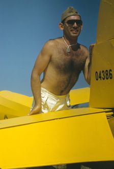 Marine with the training gliders at Page Field, Parris Island, S.C., 1942. Creator: Alfred T Palmer
