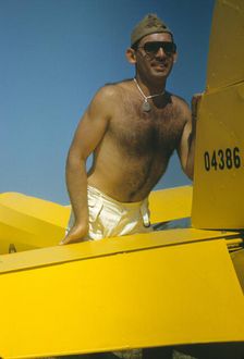 Marine with the training gliders at Page Field, Parris Island, S.C., 1942. Creator: Alfred T Palmer