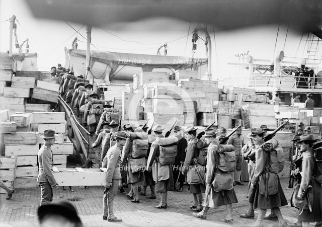Marines boarding MEADE, 1913. Creator: Bain News Service.