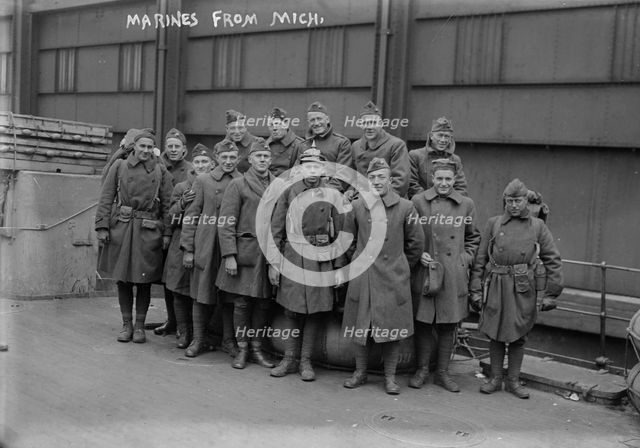 Marines from Mich., 1918 or 1919. Creator: Bain News Service.