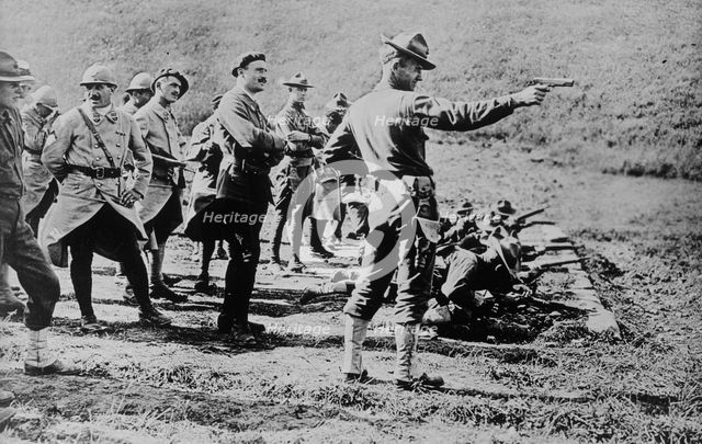 Marines learning to shoot in France, 1918. Creator: Bain News Service.