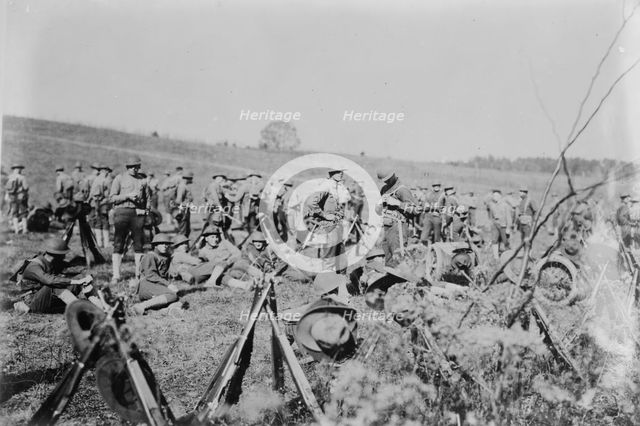 Marines resting behind lines, between c1915 and c1920. Creator: Bain News Service.