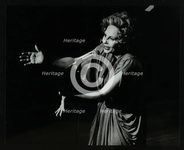 Marion Montgomery singing at the Forum Theatre, Hatfield, Hertfordshire, 17 March 1979. Creator: Denis Williams.