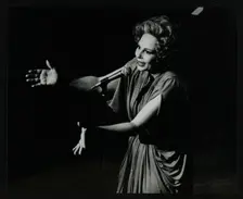 Marion Montgomery singing at the Forum Theatre, Hatfield, Hertfordshire, 17 March 1979. Creator: Denis Williams