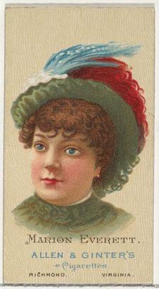 Marion Everett, from World's Beauties, Series 2 (N27) for Allen & Ginter Cigarettes, 1888., 1888. Creator: Allen & Ginter