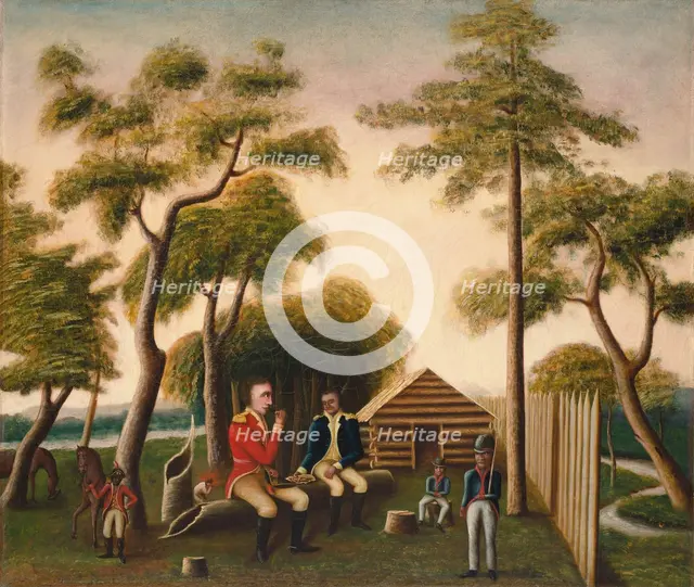 Marion Feasting the British Officer on Sweet Potatoes, 1848. Creator: George Washington Mark.