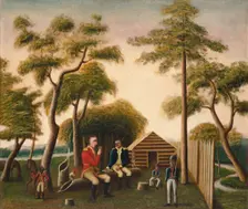 Marion Feasting the British Officer on Sweet Potatoes, 1848. Creator: George Washington Mark