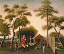 Marion Feasting the British Officer on Sweet Potatoes, 1848. Creator: George Washington Mark
