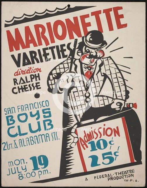 Marionette Varieties, San Francisco, [193-]. Creator: Unknown.